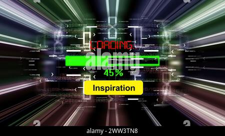 Loading inspiration progress bar on the screen Stock Photo - Alamy
