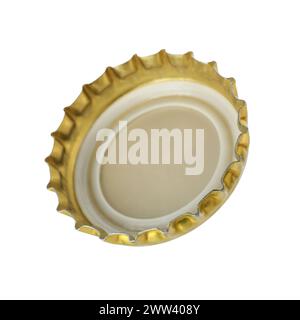 One beer bottle cap isolated on white Stock Photo