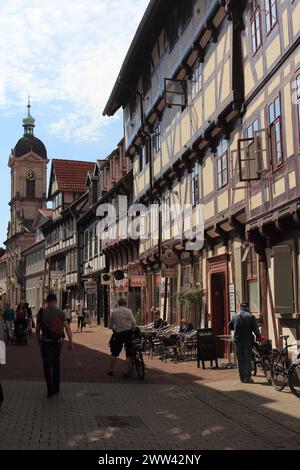 Goettingen, Germany August 8, 2017: Magnificent townhouses in the old town Stock Photo