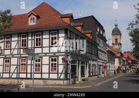 Goettingen, Germany August 8, 2017: Magnificent townhouses in the old town Stock Photo