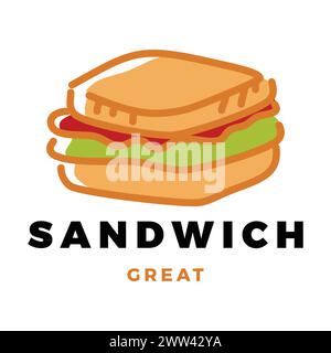 Sandwich Icon Logo Design Template Stock Vector