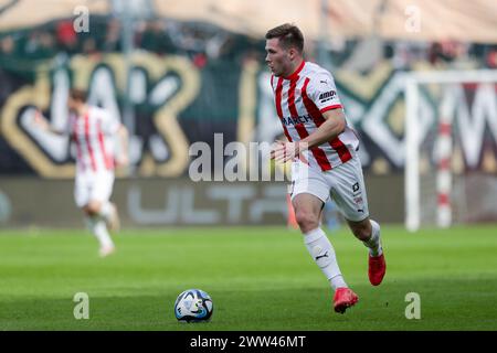 Krakow, Poland. 16th Mar, 2024. Benjamin Kallman of Cracovia Krakow seen in action during the Polish PKO Ekstraklasa League 2023/2024 football match between Cracovia Krakow and Widzew Lodz at Cracovia Stadium. Final score; Cracovia Krakow 2:2 Widzew Lodz. (Photo by Grzegorz Wajda/SOPA Images/Sipa USA) Credit: Sipa USA/Alamy Live News Stock Photo