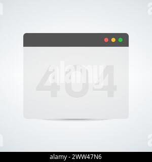 404 error page not found popup window. System error, broken page. For website. Web Template. Stock Vector