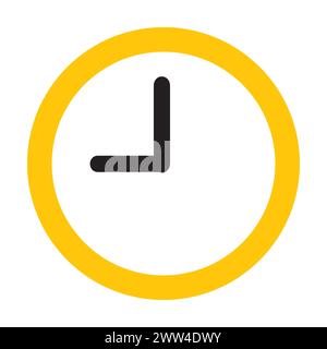 Yellow Black Minimal Clock Symbol Icon Stock Vector