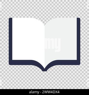 x$Open Blue Book With White Pages Icon Stock Vector