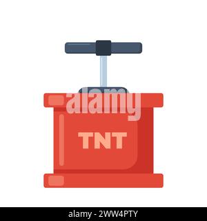 Handle detonator for dynamite in retro style. Vector illustration. Stock Vector