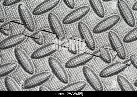 Connected pieces of protective puzzle floor mat Stock Photo