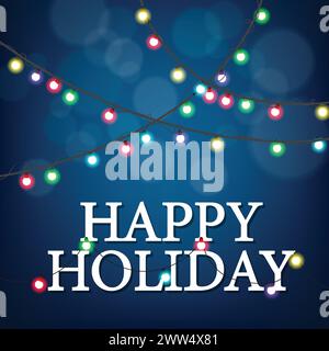 Happy Holiday Party with Light Party, Vector Illustration Stock Vector