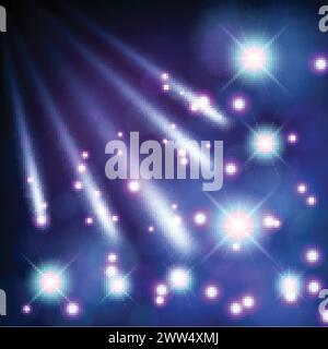 Comets Light with Stars, Vector Illustration Stock Vector