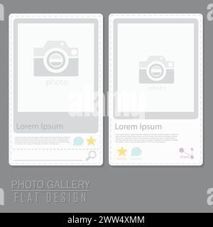 Two Set of Photo Gallery Flat Design Concept, Vector Illustration Stock Vector