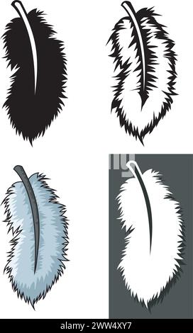 Set of Feathers Types with Different Concept, Vector Illustration Stock Vector
