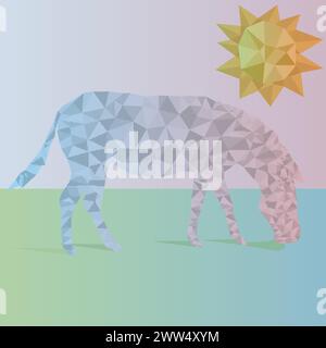 Zebra Low Poly Design Pastel Color, Vector Illustration Stock Vector