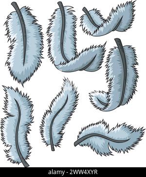 Feathers Cartoon Concept Set, Vector Illustration Stock Vector