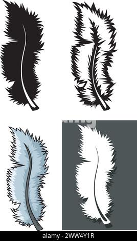 Set of Feathers Types with Different Concept, Vector Illustration Stock Vector