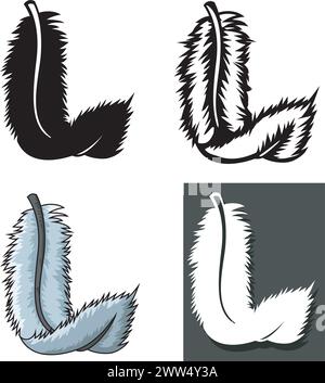 Set of Feathers Types with Different Concept, Vector Illustration Stock Vector
