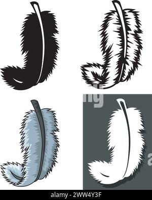 Set of Feathers Types with Different Concept, Vector Illustration Stock Vector