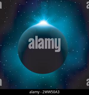 Lunar Eclipse in Space Background, Vector Illustration Stock Vector