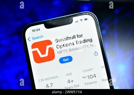 New Delhi, India 20 March 2024:- Sensibull application for stock and option trading Stock Photo