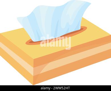 Tissue box cartoon icon. Paper napkin package isolated on white background Stock Vector