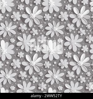 Flower pattern with leaves. Floral bouquets flower compositions. Floral pattern Stock Vector