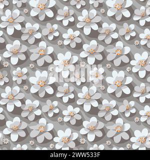 Flower pattern with leaves. Floral bouquets flower compositions. Floral pattern Stock Vector