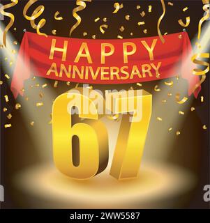67 Years Anniversary Celebration Icon Vector Logo Design Template With ...