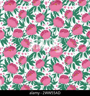 Flower pattern with leaves. Floral bouquets flower compositions. Floral pattern Stock Vector
