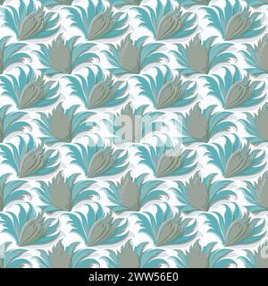 Flower pattern with leaves. Floral bouquets flower compositions. Floral pattern Stock Vector