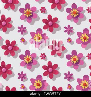 Flower pattern with leaves. Floral bouquets flower compositions. Floral pattern Stock Vector