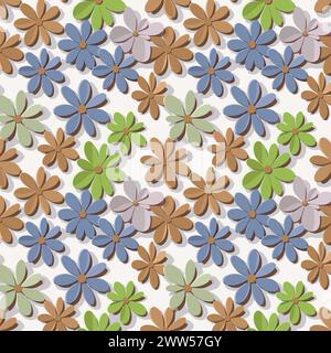 Flower pattern with leaves. Floral bouquets flower compositions. Floral pattern Stock Vector