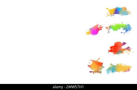 Abstraction set colored blots. hand drawing. Not AI, Vector ...