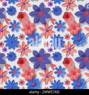 Flower pattern with leaves. Floral bouquets flower compositions. Floral pattern Stock Vector