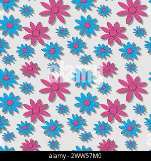 Flower pattern with leaves. Floral bouquets flower compositions. Floral pattern Stock Vector