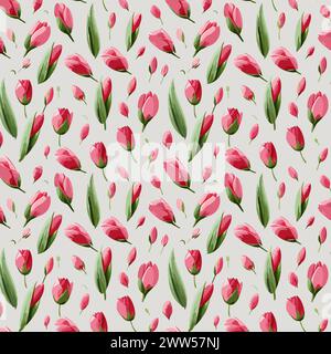 Flower pattern with leaves. Floral bouquets flower compositions. Floral pattern Stock Vector