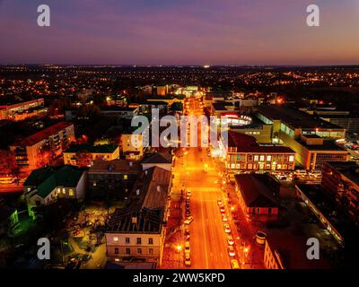 Night summer Stary Oskol cityscape Stock Photo