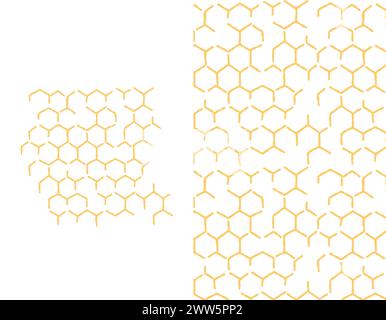 Honeycomb seamless pattern, abstract line drawing. doodle style hand drawing modern abstract background for design wallpaper, packaging, cover, fabric Stock Vector