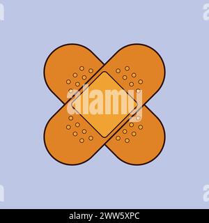 Medical plaster. Adhesive bandage for the aid of wound Vector Icon Medical Bandage Vector Stock Vector