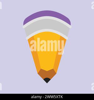 Pencil Icon Vector Illustration School Student Stationery Icon Pencil with eraser Icon Stock Vector