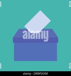 Ballot voting box mail Vector Icon polling Puts voting ballot in the ballot box. Voting and election concept Stock Vector
