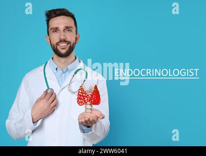 Endocrinologist And Thyroid Illustration On Light Background Stock 