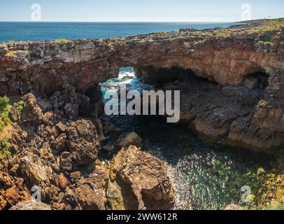 View of Boca do Inferno (Hell's Mouth) in Cascais, Portugal, on a sunny summer afternoon. Stock Photo