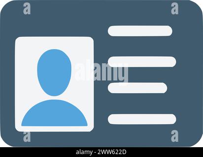 Identification card with Profile icon. National Id card document with photo. Approve identity verification card, Verification badge User or profile ca Stock Vector