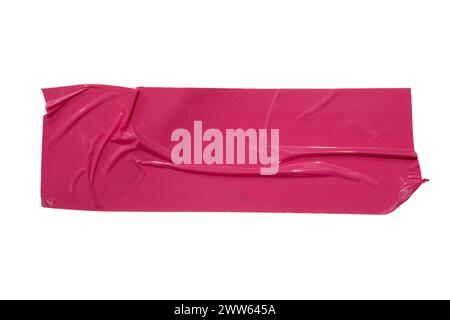 Pink plastic tape on white background with clipping path Stock Photo