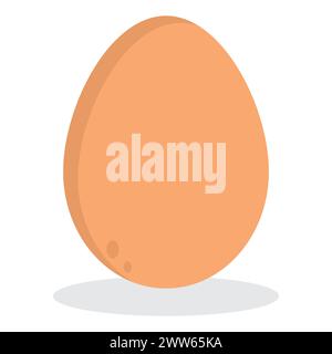 Egg isolated on white. Vector white single realistic animal egg. Chicken egg isolated with shadows on white background. Template for Easter holiday. Stock Vector