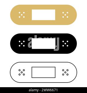 Bandage plester medical vector icon illustration design template web. Wound sticker, medical bandage icon. Adhesive plaster. Plester Filled Icon. Stock Vector