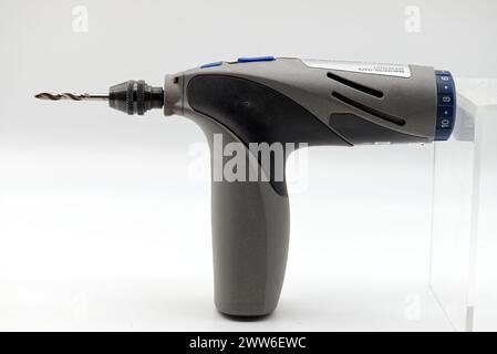 Precision hand drill isolated on white background. Stock Photo