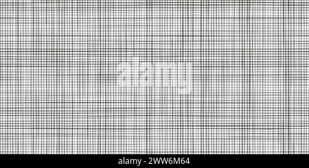 Grey mesh as a crosshatch seamless pattern. Abstract bg with random lines imitating fabric surface of canvas or rough linen material. Vector illustrat Stock Vector