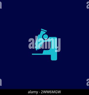 Letter A Microscope Logo. Microscope Icon Stock Vector