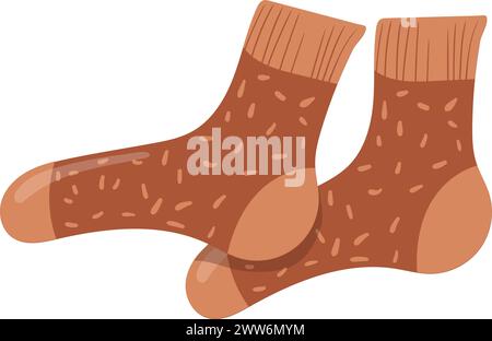 Warm socks cartoon icon. Cotton fabric footwear isolated on white background Stock Vector