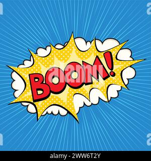 Comic starburst pattern. bright dynamic cartoon illustration in retro pop art style Stock Vector